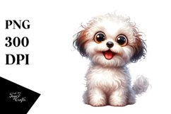 Enthusiastic Watercolor Bichpoo | Clipart Product Image 1