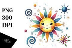 Simple Colorfull Whimsical Sun PNG Product Image 1