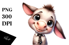 Funny Baby Donkey Lamb with Tie | Sublimation | Clipart Product Image 1