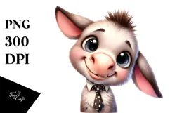 Funny Baby Donkey Lamb with Tie | Sublimation | Clipart Product Image 1