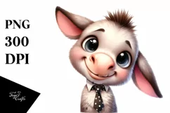 Funny Baby Donkey Lamb with Tie | Sublimation | Clipart Product Image 3