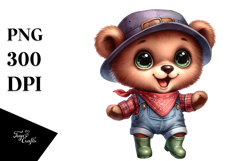 Expressive Baby Bear Standing | Sublimation | Clipart Product Image 1