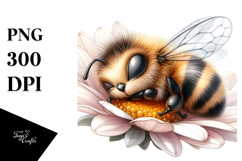 Digital Watercolor Baby Bee PNG Product Image 1