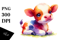 Cute Baby Cow Halloween PNG Product Image 1