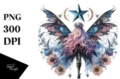 Gothic Fairy on Star PNG Product Image 1