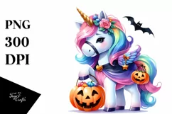 Vibrant Unicorn Halloween Costume Clipart Product Image 3