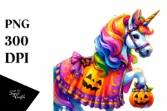 Vibrant Unicorn Halloween Costume Clipart Product Image 3