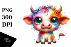 Colorful Baby Cow | Clipart Product Image 3