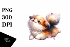 Colorful Cute Dog Tumbling with Petals in the Wind | Product Image 1