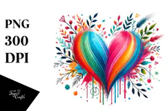 Paintbrush Style Heart, Transparent PNG Product Image 1