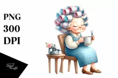 Lady Mug & Hair Curlers Scene Product Image 3