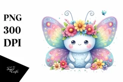 Cute Butterfly Flower Crown | Sublimation | Clipart Product Image 1