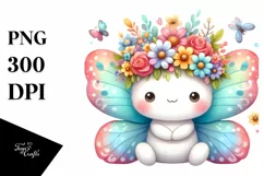Cute Butterfly Flower Crown | Sublimation | Clipart Product Image 1