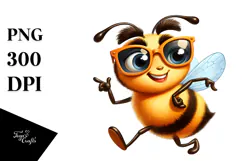Playful Dancing Bee with Sunglasses PNG Product Image 1