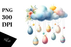 Cloud with Easter Eggs Hanging PNG Product Image 1