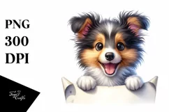 Funny Collie | Cute Baby | Watercolor Product Image 1