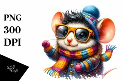 Vibrant Mouse with Cool Haircut PNG Product Image 1
