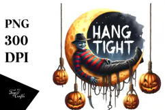 Funny Freddy Krueger on Moon, PNG Product Image 1
