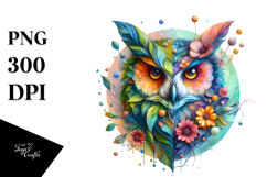 Vibrant Watercolor Owl, 20 oz Tumbler Product Image 1