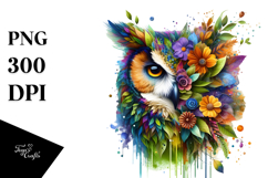 Vibrant Owl with Flowers, 20 oz Tumbler Product Image 1