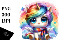 Adorable Baby Unicorn, PNG Product Image 1