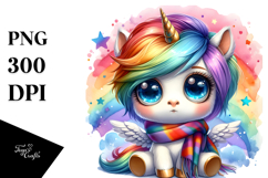 Vibrant Baby Unicorn with Cool Haircut PNG Product Image 1
