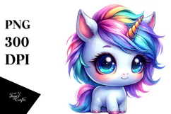 Adorable Baby Unicorn, PNG Product Image 1