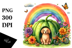 Colorful Dog House Rainbow Scene Product Image 1