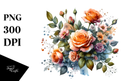 Colorfull Orange Roses White Background Product Image 1