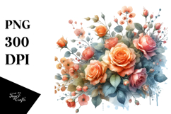 Colorfull Orange Roses White Background Product Image 1
