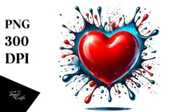 Colorful Red Glossy Heart PNG Product Image 1