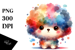 Expressive Baby Bichpoo Watercolor PNG Product Image 1