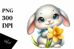 Easter Bunny Egg Flower, Clipart |T-shirt, Mug PNG Product Image 8