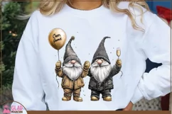 Cheers Gnomie, Happy New Year Gnome sublimation png Product Image 1