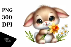 Easter Bunny Egg Flower, Clipart |T-shirt, Mug PNG Product Image 8