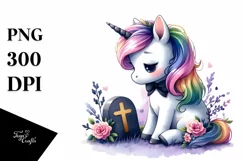 cute Baby Unicorn Grave | Sublimation | Clipart Product Image 1