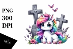 cute Baby Unicorn Grave | Sublimation | Clipart Product Image 3
