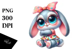 Colorful Baby Rabbit Cuddling Carousel PNG Product Image 1