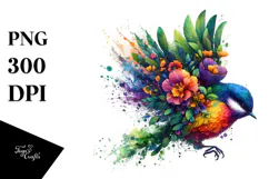 Vibrant Bird with Flowers, 20 oz Tumbler Product Image 1
