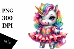 Colorful Baby Unicorn PNG Product Image 3
