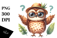 Standing Owl with Sunglasses | Sublimation | Clipart Product Image 1