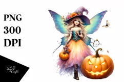 Fairy Halloween Pumpkin Clipart Product Image 3