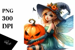 Fairy Halloween Pumpkin Clipart Product Image 1