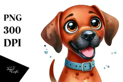 Cute Rhodesian Ridgeback with Big Eyes PNG Product Image 1