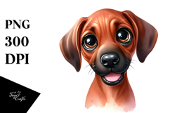 Cute Rhodesian Ridgeback with Big Eyes PNG Product Image 1