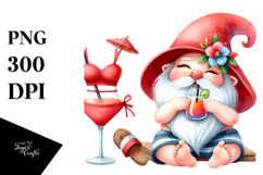 Whimsical Gnome in Beachwear, PNG Product Image 1
