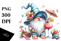 Whimsical Gnome in Beachwear, PNG Product Image 1