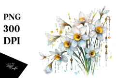 Shiny Narcissus, Watercolor PNG Product Image 1
