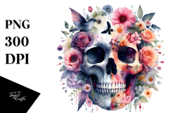 Colorful Skull made of Flowers Product Image 1