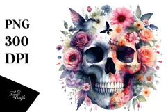 Colorful Skull made of Flowers Product Image 1